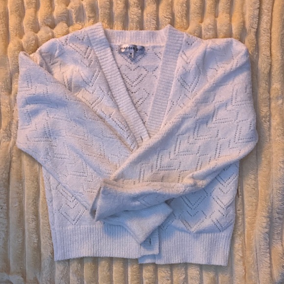 Madden Girl Sweaters - Madden Girl White Women's Cardigan